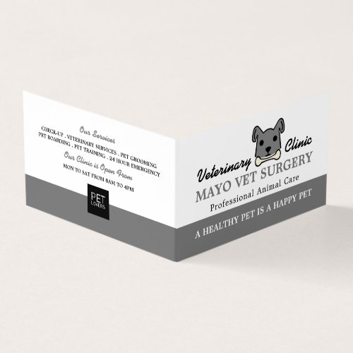 Gray Dog Veterinarian Veterinary Detailed Business Card