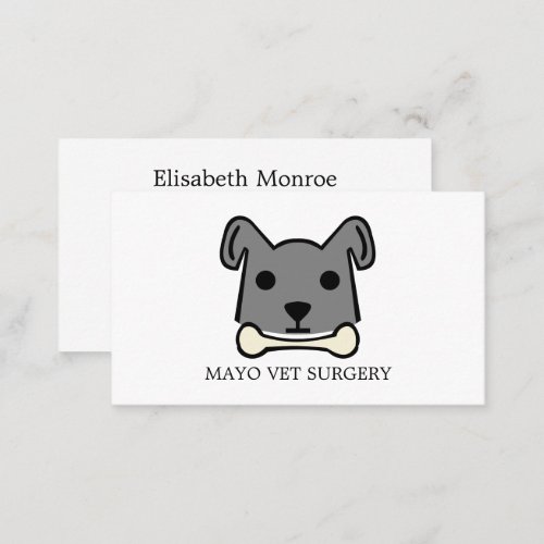 Gray Dog Veterinarian Veterinary Service Business Card