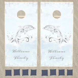 Gray Dolphin Cornhole Set
