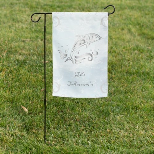 Gray Dolphin Personalized Garden Flag