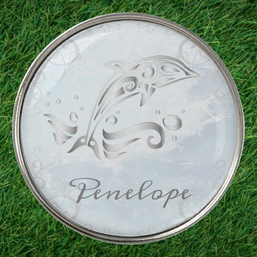 Gray Dolphin Personalized Golf Ball Marker