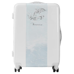 Gray Dolphin Personalized Luggage