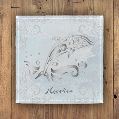 Gray Dolphin Personalized Paperweight