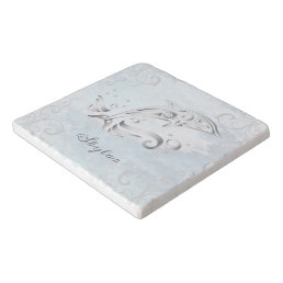 Gray Dolphin Personalized Trivet
