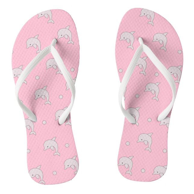 Gray Dolphins Flip Flops (Footbed)