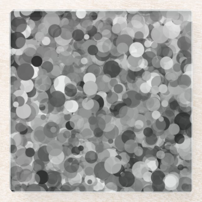 Gray Dot Glass Coaster (Front)