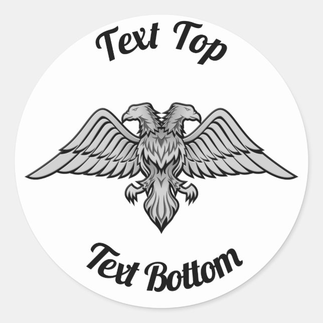 Gray Double Headed Eagle Sticker (Front)