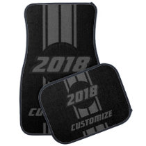 Gray Double Race Stripes Car Floor Mat Gray Double Race Stripes Car Floor Mat