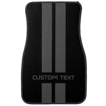 Gray Double Stripe Car Mats - With Custom Text by inkbrook at Zazzle
