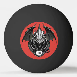 Gray Dragon with Yellow Eyes  Ping Pong Ball