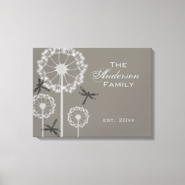 Gray Dragonflies Family Canvas Print (Front)