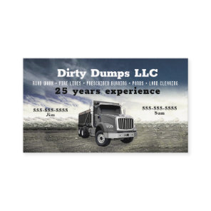 Gray Dump Truck Business Card