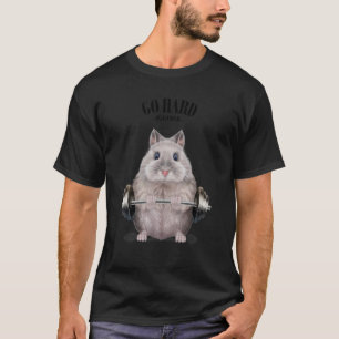 Gray Dwarf Hamster Muscle Training Weightlifting F T-Shirt