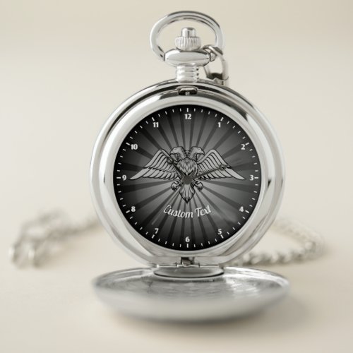 Gray eagle with two Hads Pocket Watch