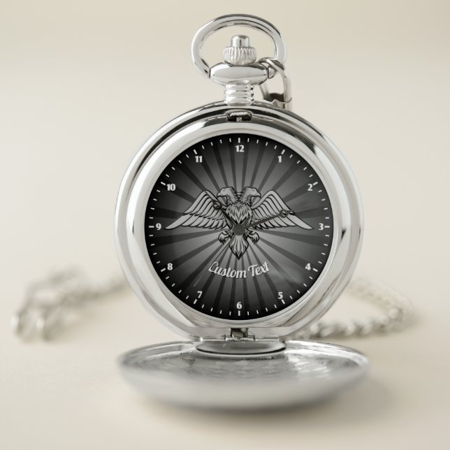 Gray eagle with two Hads Pocket Watch (Inside)