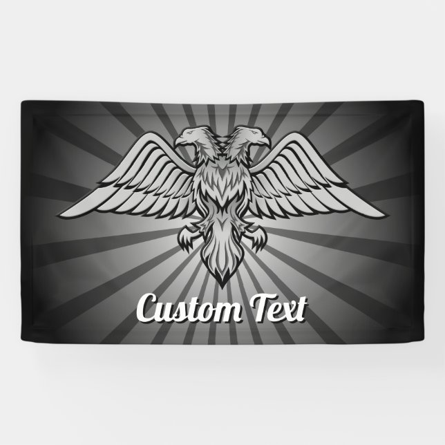 Gray Eagle with two Heads Banner (Horizontal)