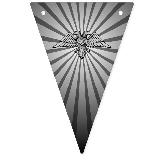 Gray eagle with two heads bunting flags (Eighth Flag)