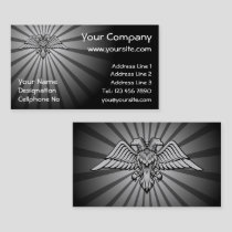 Gray eagle with two heads business card