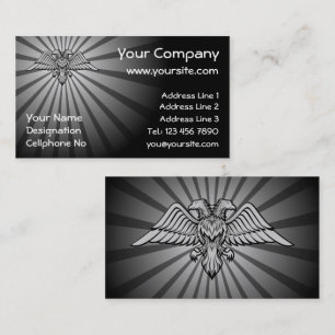 Gray eagle with two heads business card