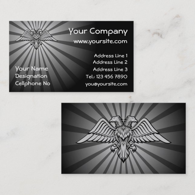 Gray eagle with two heads business card (Front/Back)