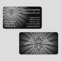 Gray eagle with two heads business card
