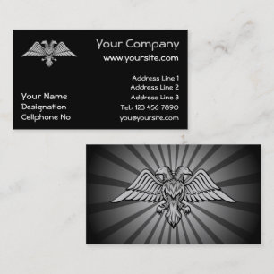 Gray eagle with two heads business card