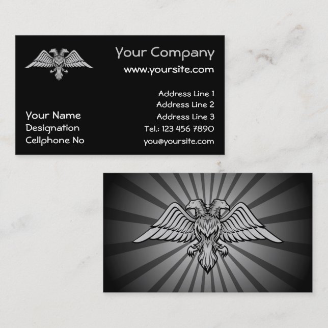 Gray eagle with two heads business card (Front/Back)