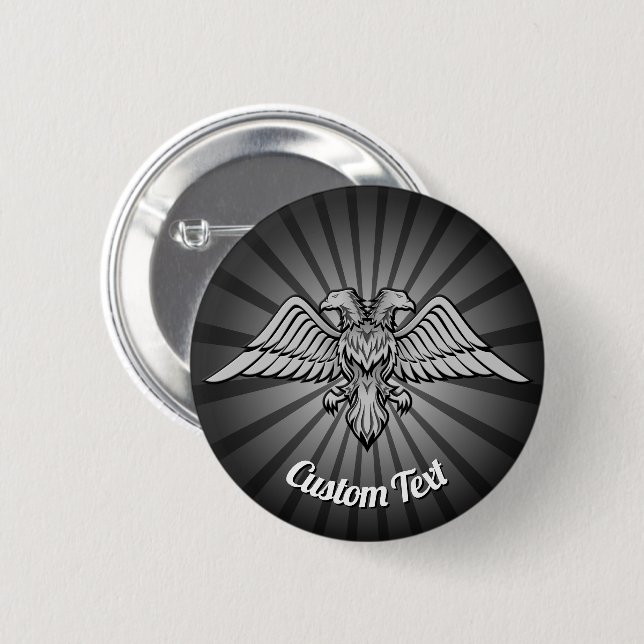 Gray Eagle with two Heads Button (Front & Back)