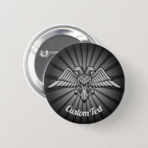 Gray Eagle with two Heads Button