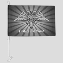 Gray Eagle with two Heads Car Flag