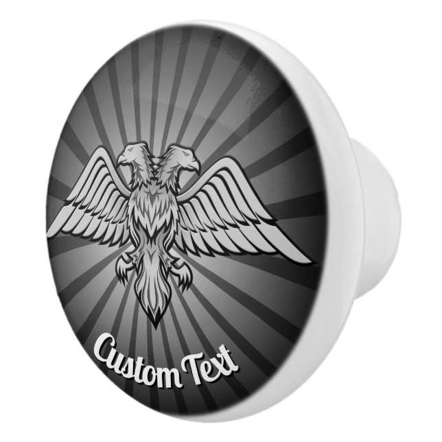 Gray Eagle with two Heads Ceramic Knob (Right)