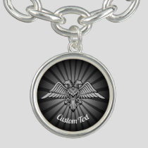 Gray Eagle with two Heads Charm Bracelet