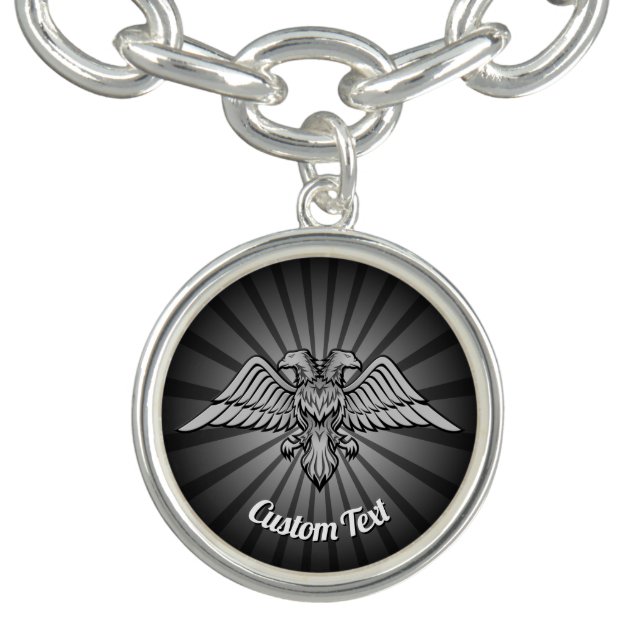 Gray Eagle with two Heads Charm Bracelet (Design)