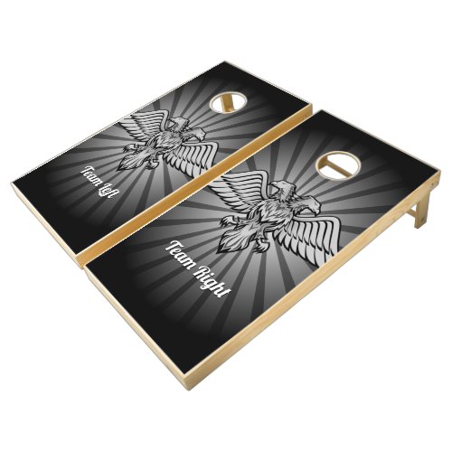 Gray Eagle with two Heads Cornhole Set