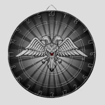 Gray eagle with two heads dart board