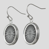 Gray eagle with two heads earrings