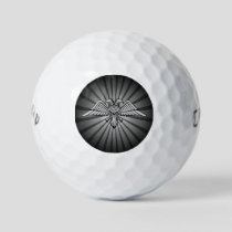 Gray eagle with two heads golf balls
