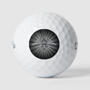 Gray eagle with two heads golf balls