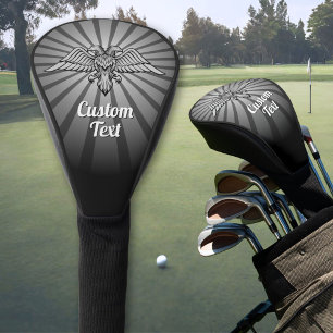 Gray Eagle with two Heads Golf Head Cover