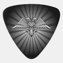 Gray Eagle with two Heads Guitar Pick