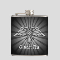 Gray Eagle with two Heads Hip Flask