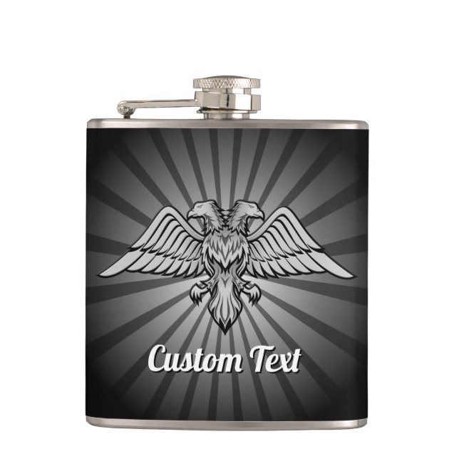 Gray Eagle with two Heads Hip Flask (Front)