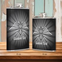 Gray Eagle with two Heads Hip Flask