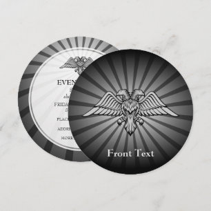Gray eagle with two heads invitation