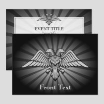 Gray eagle with two heads invitation