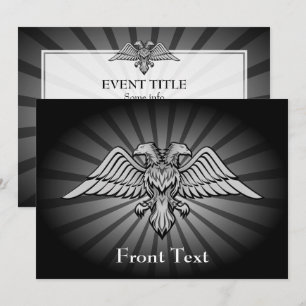Gray eagle with two heads invitation