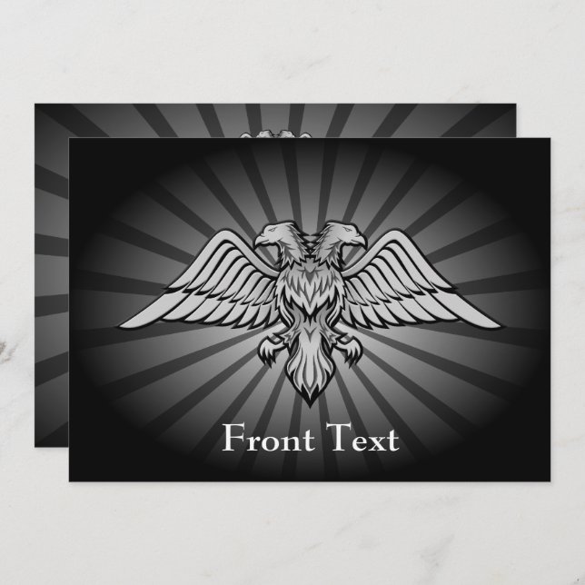 Gray eagle with two heads invitation (Front/Back)