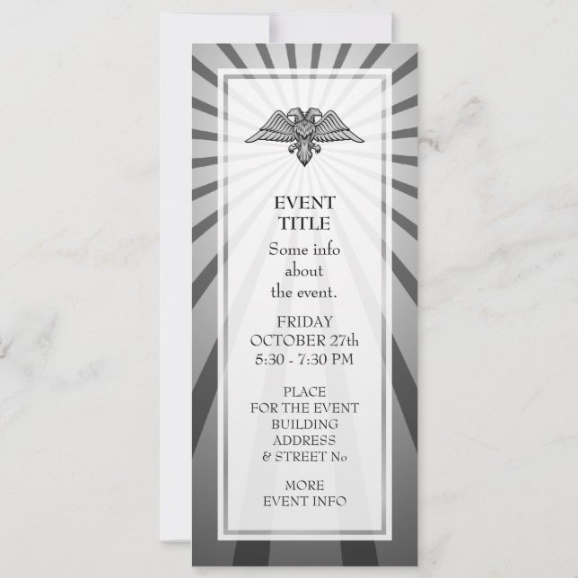 Gray eagle with two heads invitation (Back)