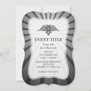 Gray eagle with two heads invitation
