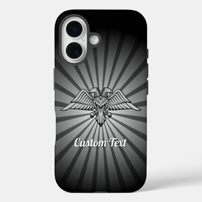 Gray Eagle with two Heads iPhone Case (Back)